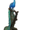 Peacock on Tree Bronze Statue -  Size: 31"L x 30"W x 64"H.