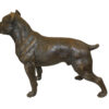 Pit Bull Dog Bronze Statue -  Size: 33"L x 11"W x 26"H.