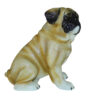 Pug Dog Bronze Statue -  Size: 12"L x 6"W x 11"H.