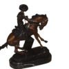 Remington Cowboy on marble Bronze Statue -  Size: 10"L x 3.5"W x 10"H.