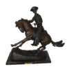 Remington Cowboy on marble Bronze Statue -  Size: 24"L x 9"W x 23"H.