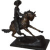 Remington Cowboy on marble Bronze Statue -  Size: 24"L x 9"W x 23"H.