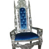 Silver Blue Lion Chair -  Size: 70"L x 36"W x 26"H.