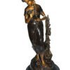 Standing girl Bronze Statue -  Size: 8"L x 8"W x 18.5"H.