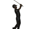 Teen boy plays golf Bronze Statue -  Size: 18"L x 13"W x 57"H.