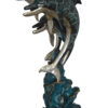 Three Dolphin Fountain  Bronze Statue -  Size: 21"L x 26"W x 45"H.