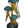 Three Jellyfish Bronze Statue -  Size: 12"L x 10"W x 22"H.