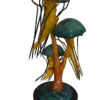 Three Jellyfish Bronze Statue -  Size: 12"L x 10"W x 22"H.