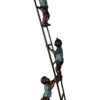 Three kids on a ladder Bronze Statue -  Size: 24"L x 22"W x 94"H.