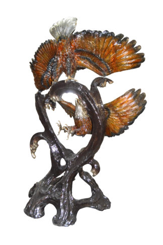 Two Eagles Fighting -Giant Bronze Statue -  Size: 64"L x 44"W x 92"H.