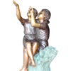 Two Kids Playing with Butterflies Bronze Statue -  Size: 30"L x 30"W x 50"H.