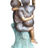 Two Kids Playing with Butterflies Bronze Statue -  Size: 30"L x 30"W x 50"H.