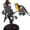 Two Sparrows on tree - Bronze Statue -  Size: 17"L x 8"W x 17"H.