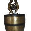 Two boys on a bucket self-contained fountain bronze statue -  16" x 16" x 29"H.