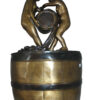 Two boys on a bucket self-contained fountain bronze statue -  16" x 16" x 29"H.