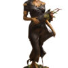 Woman Holding Bouquet Standing on Lily  Bronze Statue/Fountain 28" x27"x 60"H.