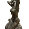 Woman Posing Naked Rodin Bronze Statue replica -  Size: 14"L x 13"W x 27"H.