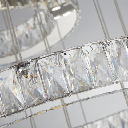 LED Chandelier Modern-Crystal-Two Ring - Diameter 600 MM or approx 23.6 Inches