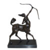 horse woman shooting an arrow Bronze Statue -  Size: 14"L x 6"W x 20"H.