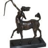 horse woman shooting an arrow Bronze Statue -  Size: 14"L x 6"W x 20"H.