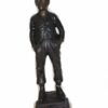 Boy standing Bronze Statue -  Size: 7.5"L x 7.5"W x 23.5"H.