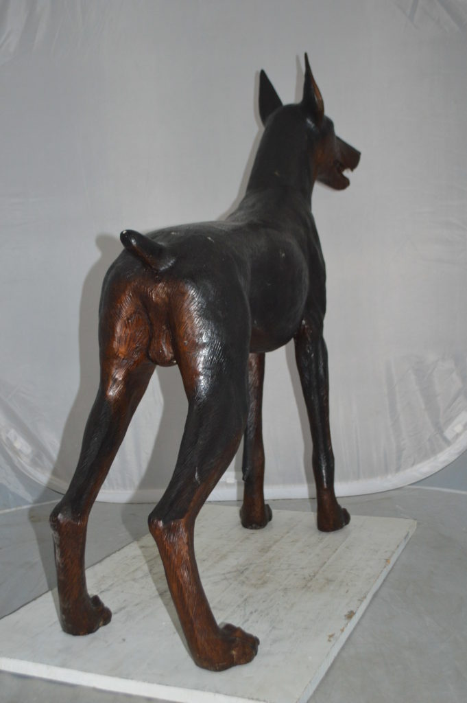 doberman yard statue