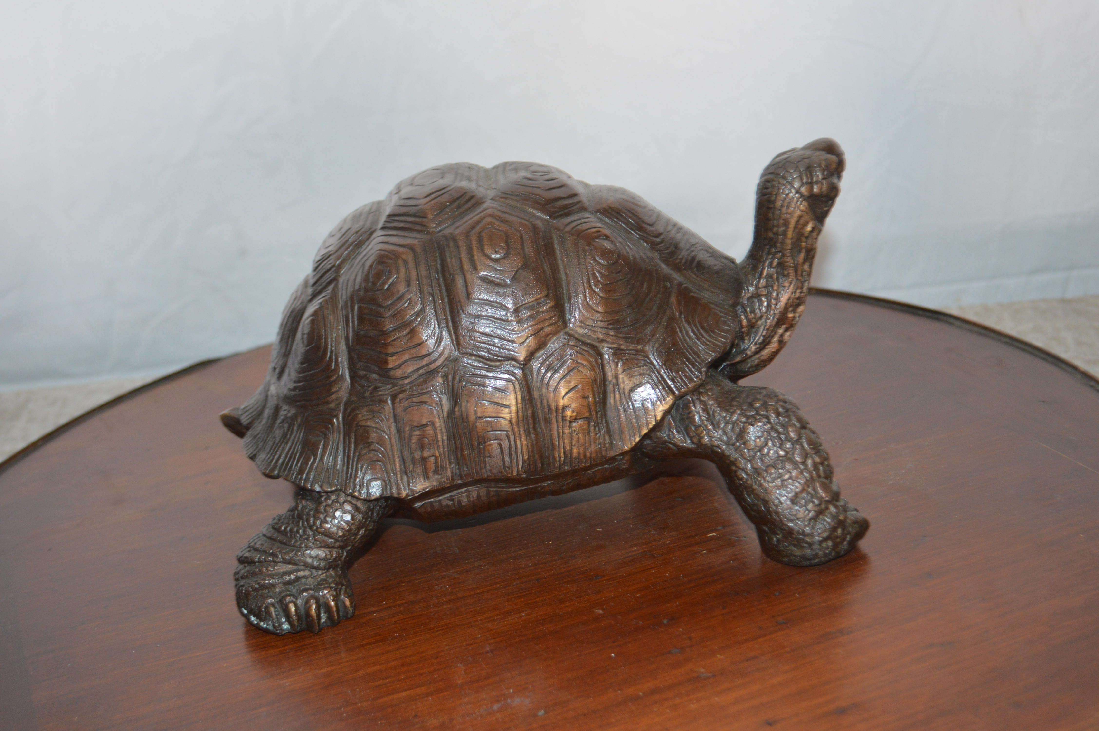 Turtle Bronze Statue Size 8l X 12w X 7h Nifao