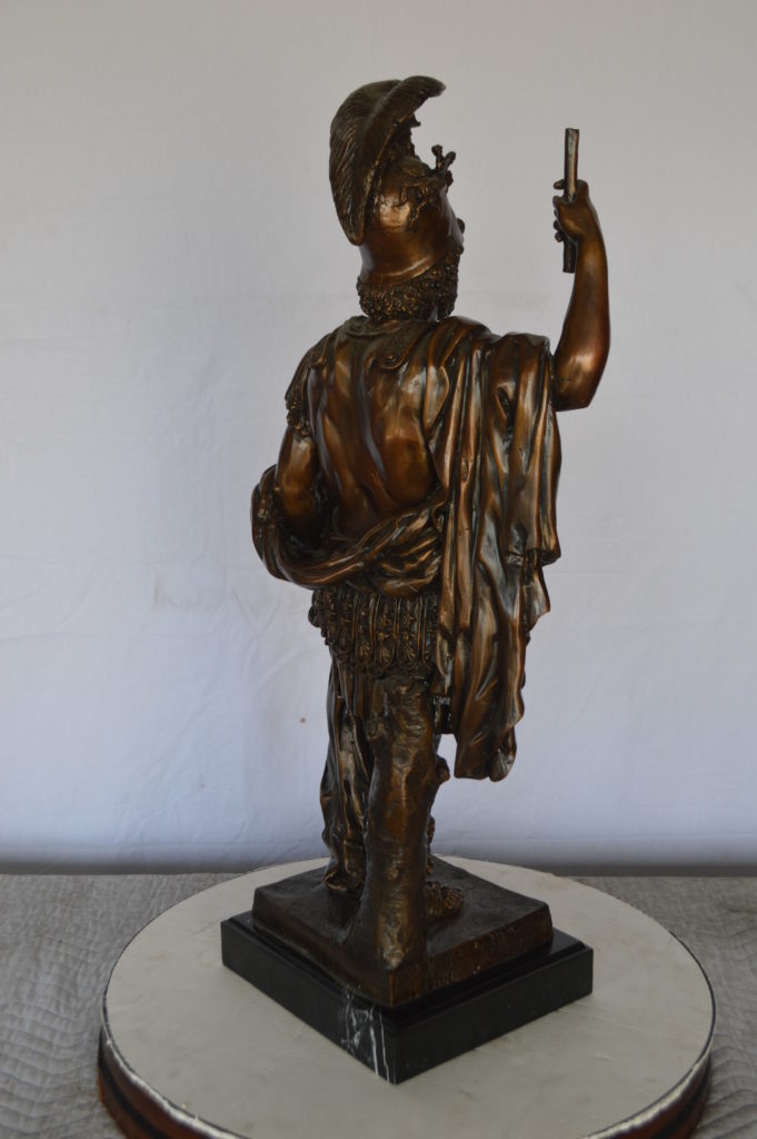 Mars Ultor Bronze Statue Mounted on a Marble Base - Size: 14