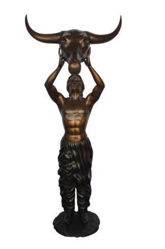 St Serra Bronze Statue Green Patina Size 22 L X 19 W X 62 H Nifao