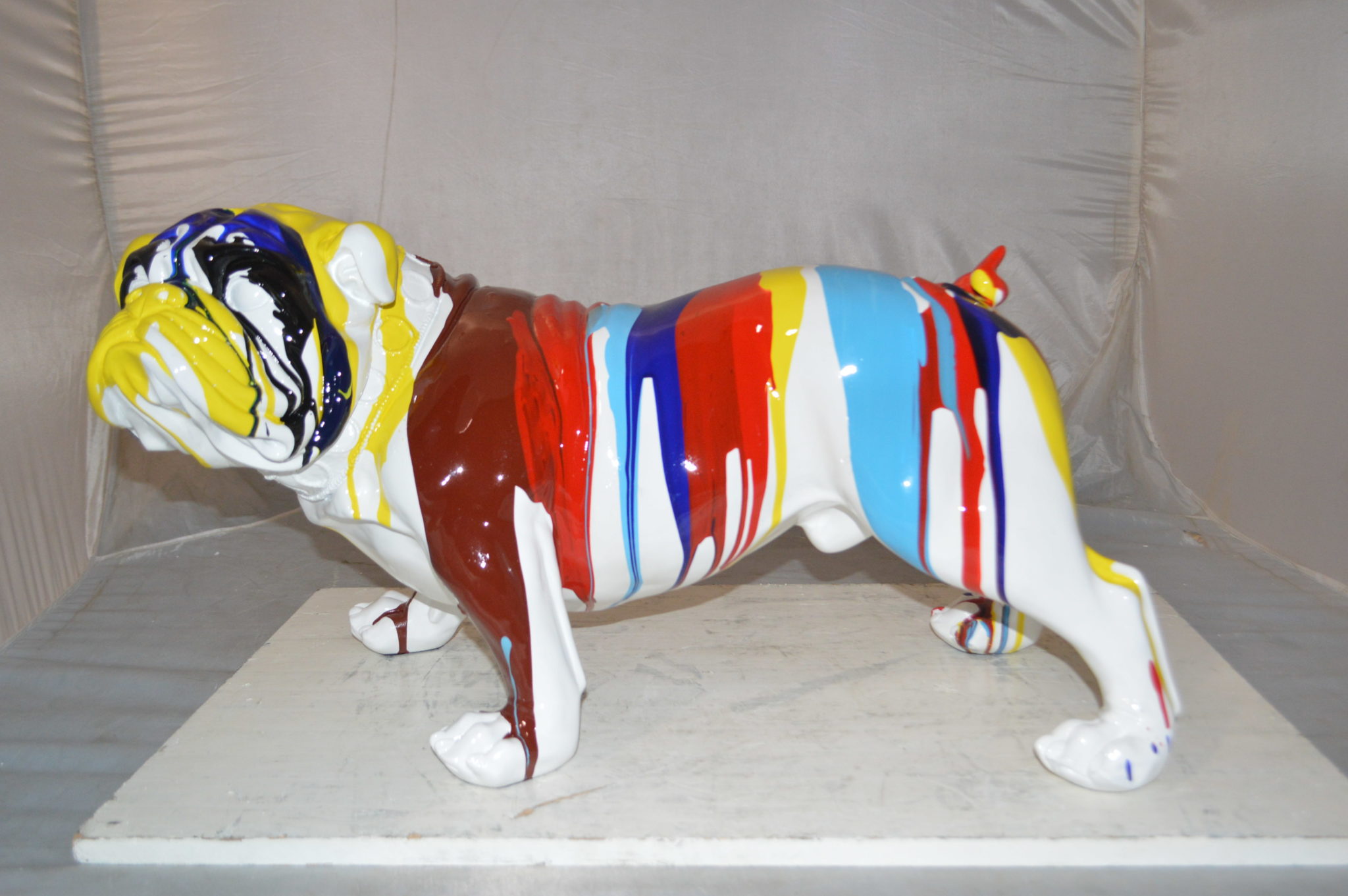 bulldog resin statue