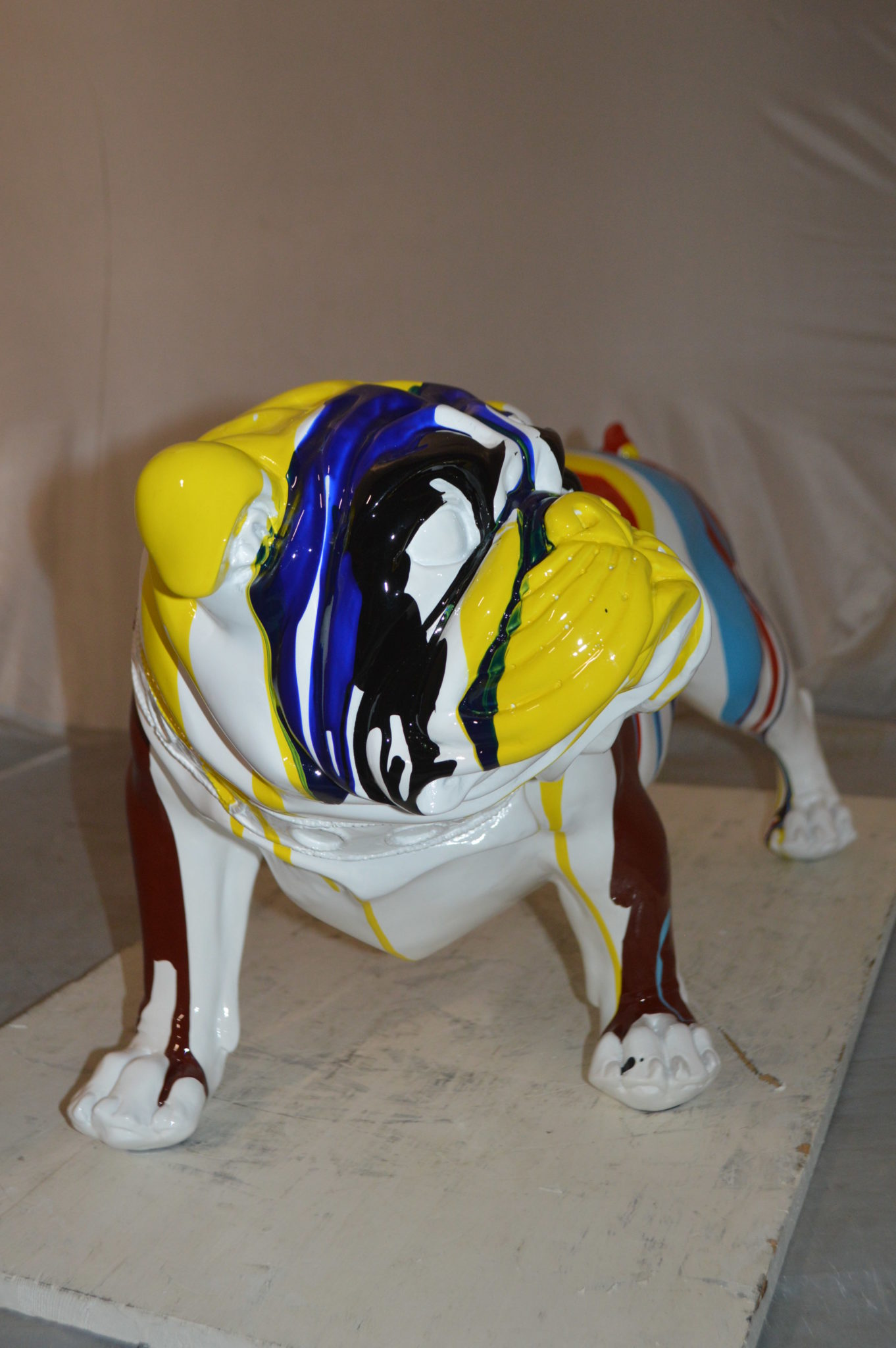 bulldog resin statue