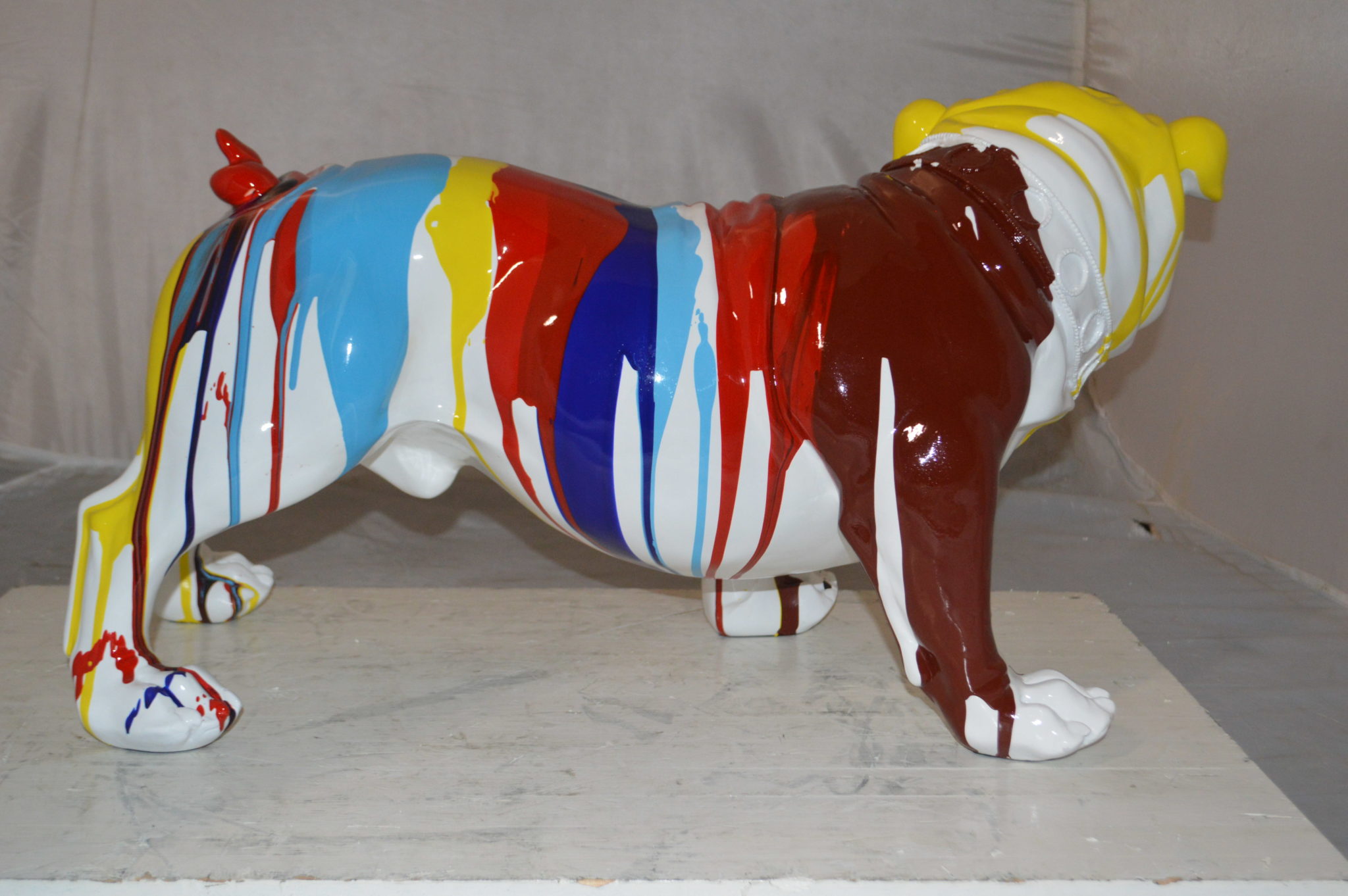 bulldog resin statue