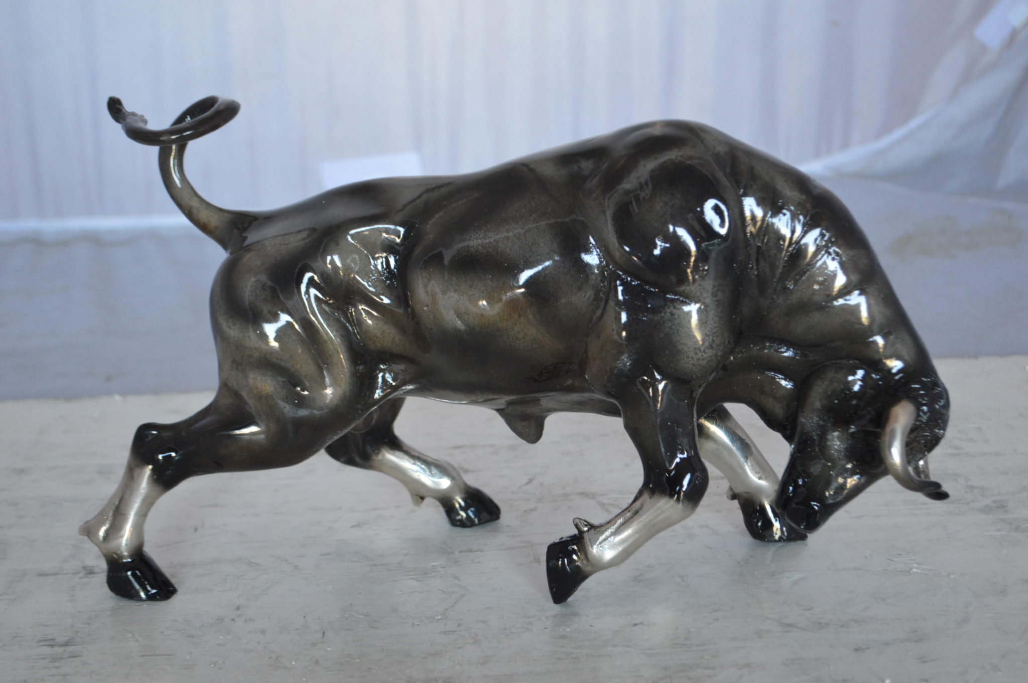 charging bull mini statue