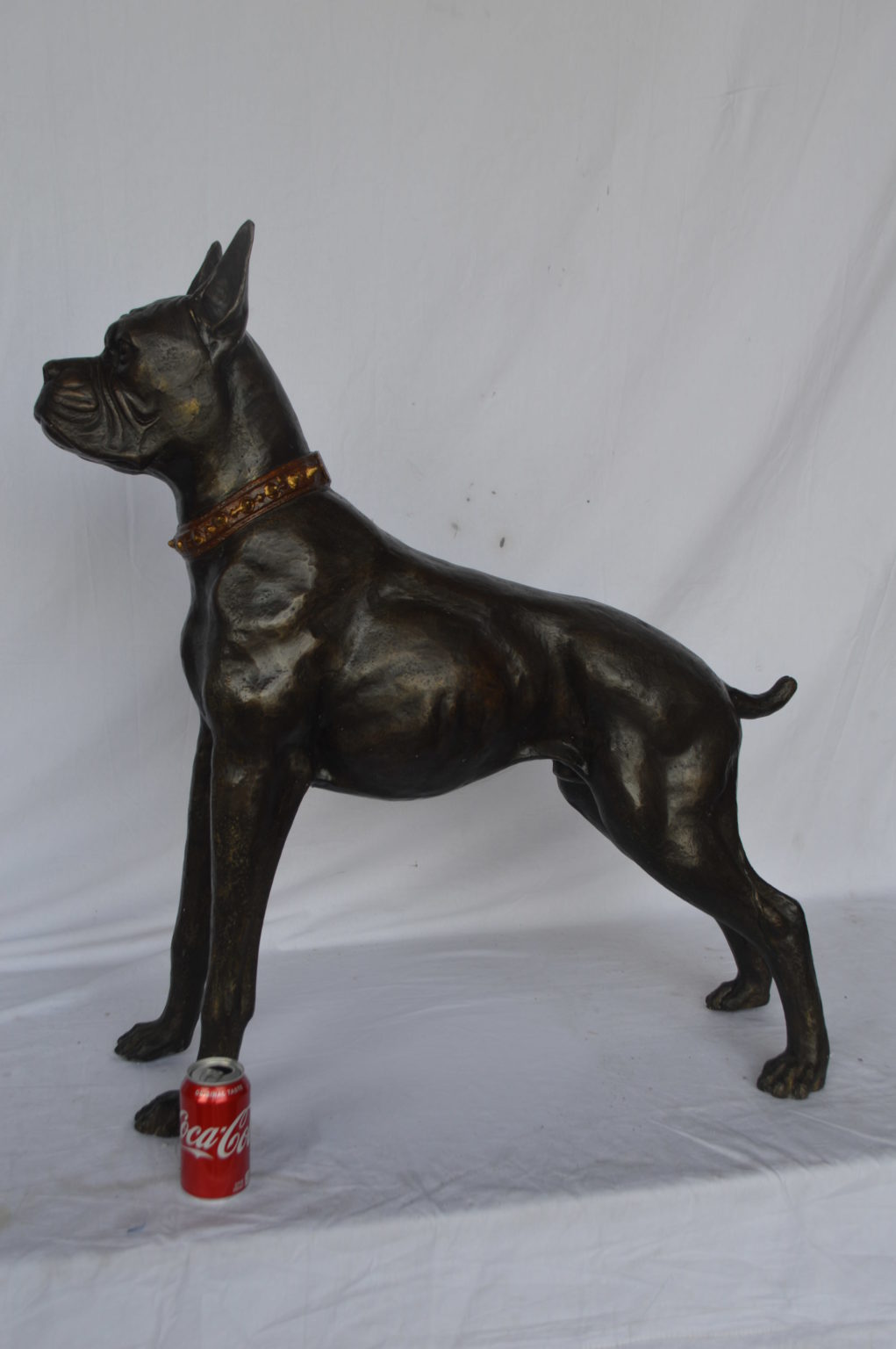 stone boxer dog statue