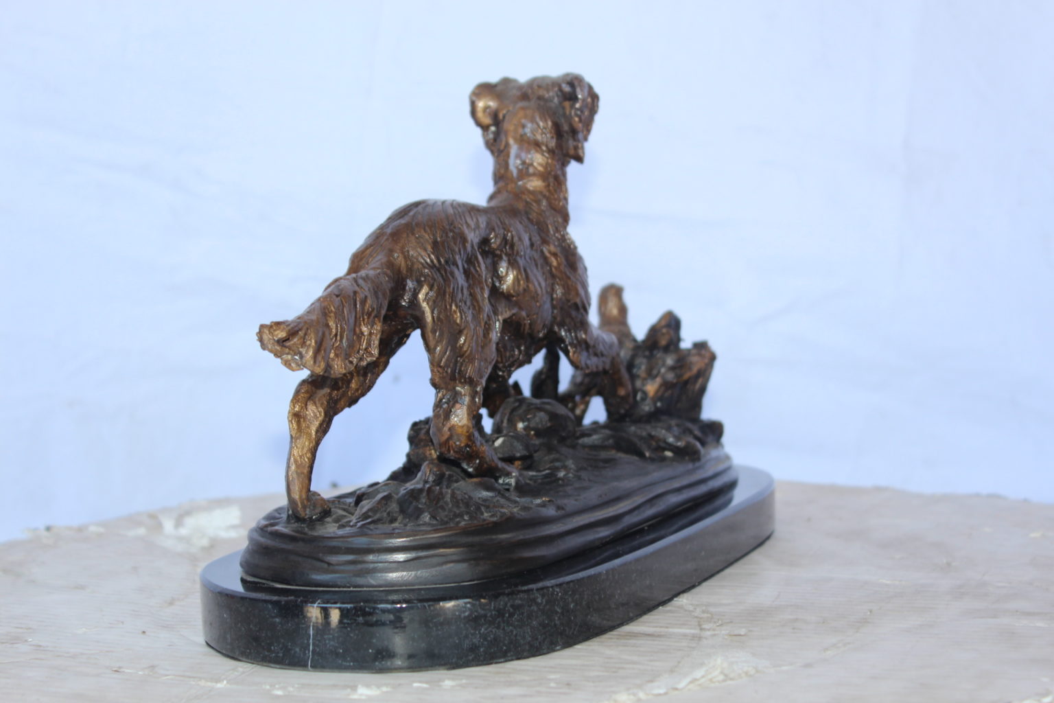 golden retriever lawn statues