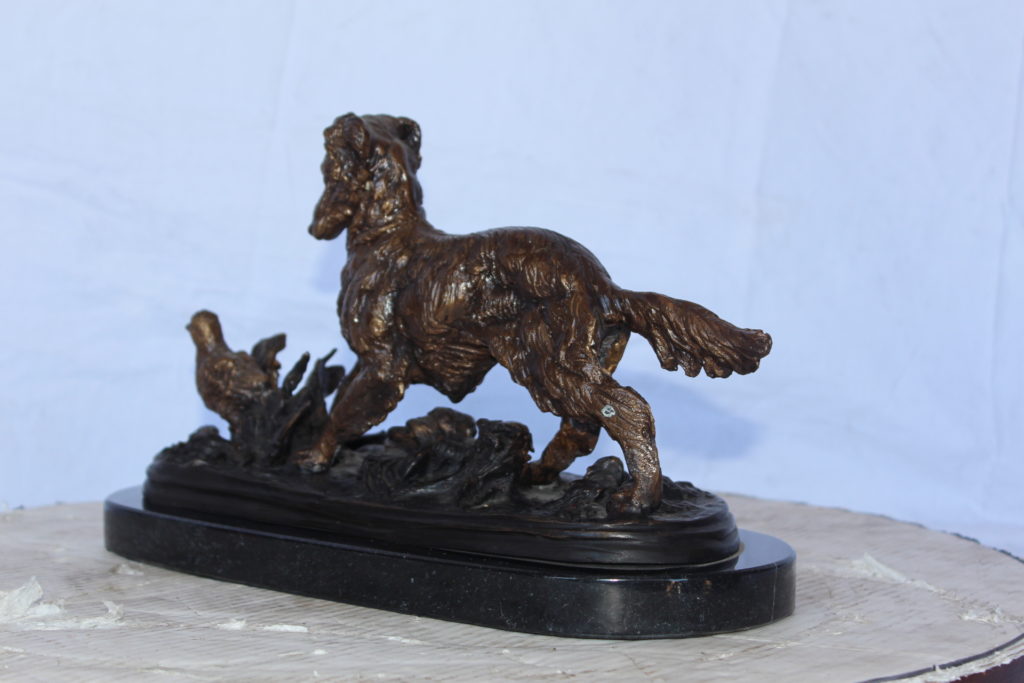 golden retriever lawn statues