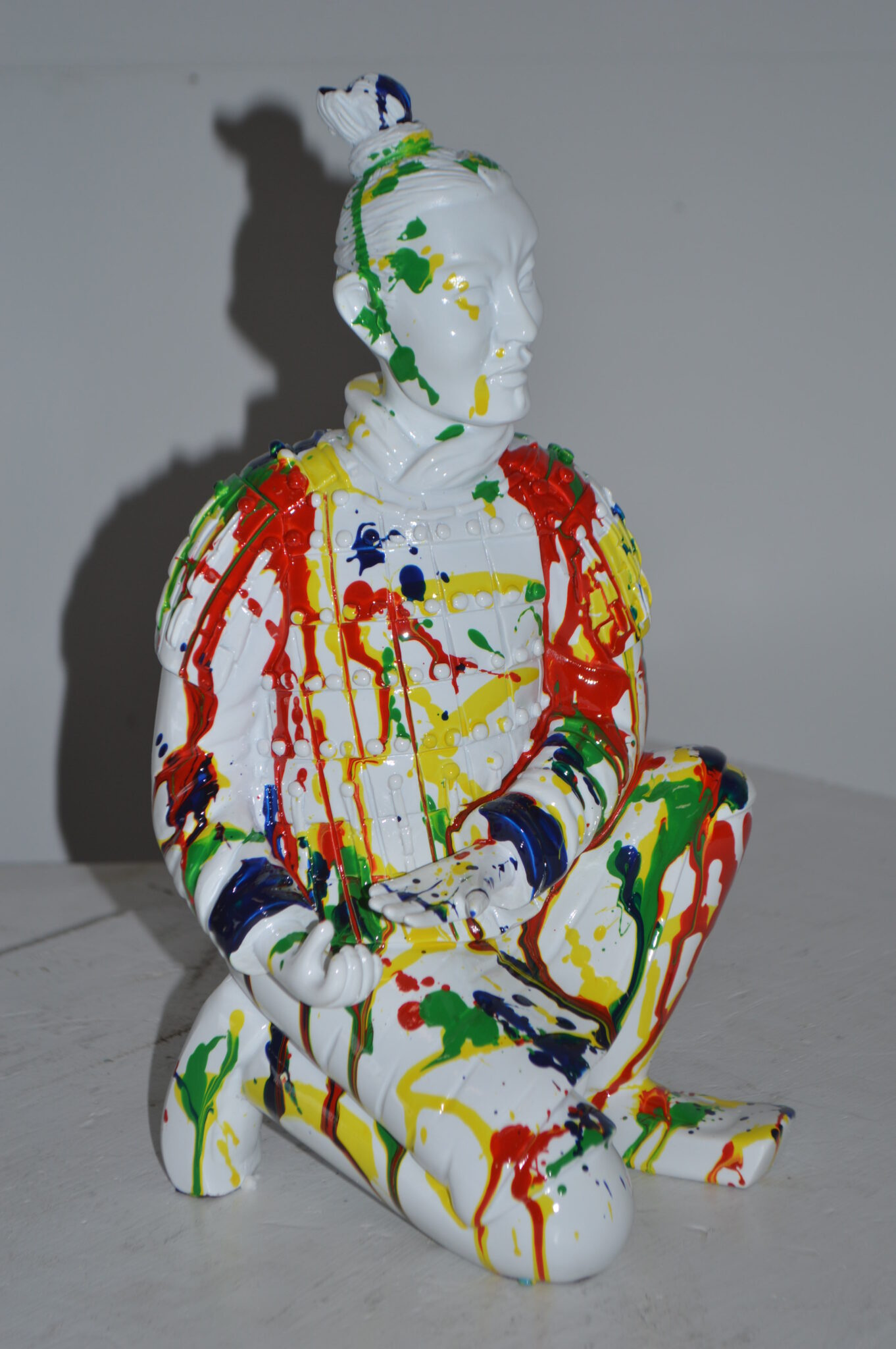 Modern Art Colorful Chinese Man resin statue - Size: 7"L x 8"W x 13"H