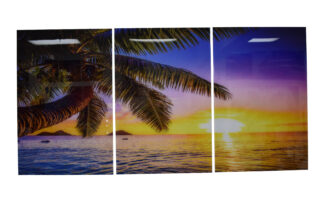 Tropical Sunrise Picture on A Large Three-Piece Acrylic Size: 1" x 78" x 39"H