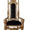 Gold and Black Fabric Lion Chair