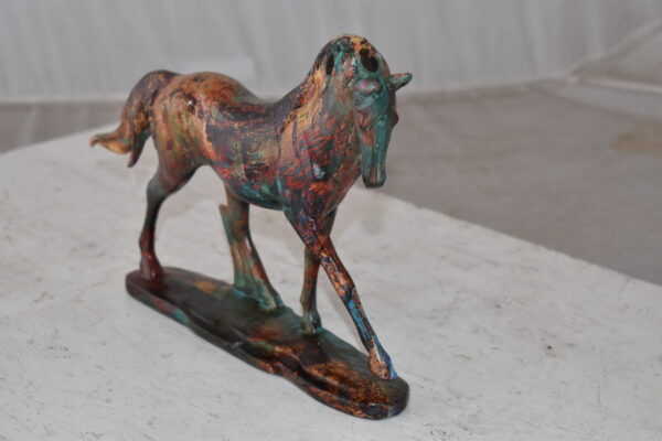 Small Varicolored Roaming Horse Resin Statue