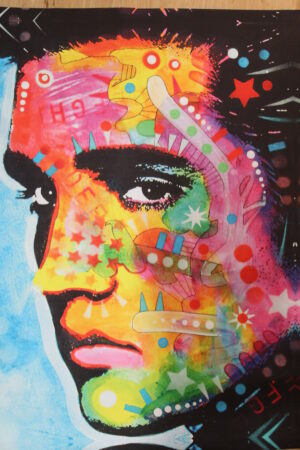 King Elvis Presley , A Dean Russo Replica, of Giant Unstretched Canvas, 52"x64"