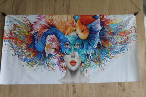 Carnavale Collection Replica of Bouzon Muxo, A Giant Unstretched Canvas, 83"x44"